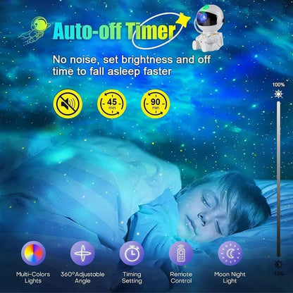 Astronaut Galaxy Projector, 360 Adjustable Star Projector, Starry Night Light Projector with Timer and Remote Control, USB Powered, Astronaut Space Warrior Galaxy Night Light